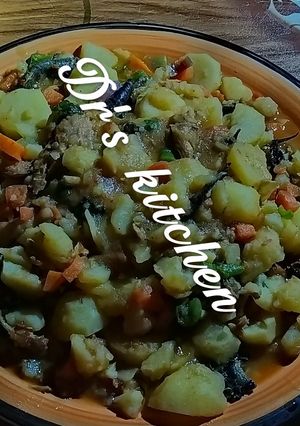 A picture of Irish potatoes veggie porridge.