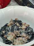 Espaguetis en salsa bechamel