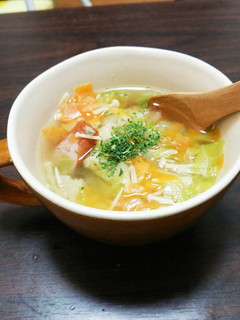 A picture of Chicken Broth Vegetable Soup.