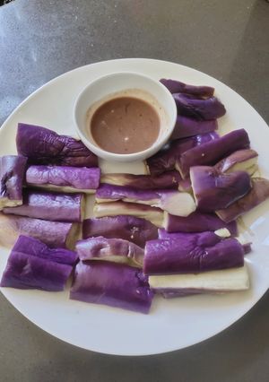 A picture of Steam Eggplant wuth Bagoong.