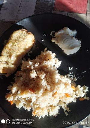 ক্যারট রাইস উইথ বেকড বাসা (carrot rice with baked basa recipe in Bengali) রেসিপির প্রধান ছবি
