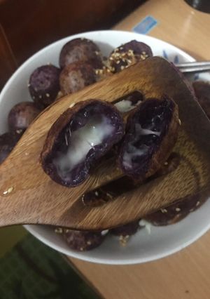 Hình của món 🍠🧈 Khoai lang tím nhân phô mai chiên giòn siêu ngon 🥣🧀🧈.