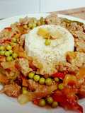 Corona de verduras y guisantes al lemon grass