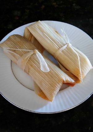 A picture of Brad's traditional pork tamales.