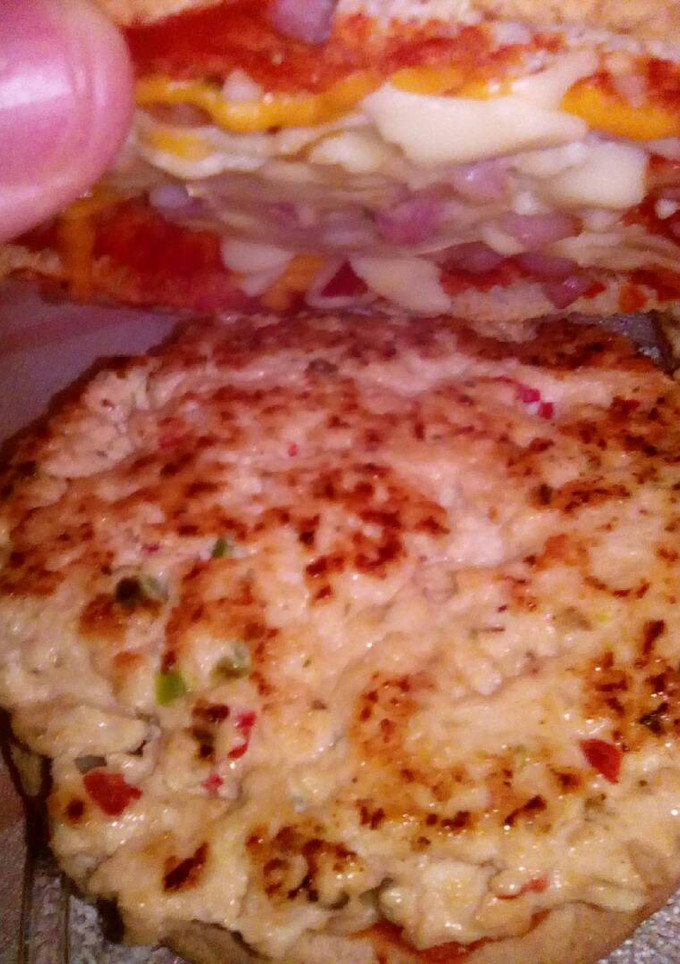 Una foto de Hamburguesa de pollo receta casera