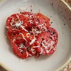 A picture of Marinated Tomatoes.