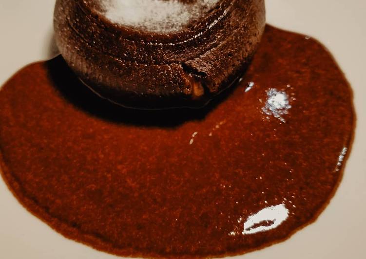 Choco lava cake (no bake, no mixer, no oven)