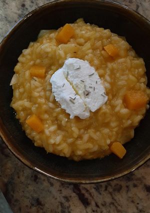 Una foto de Risotto de calabaza simple