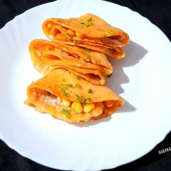 A picture of Veggie Corn Crepes.