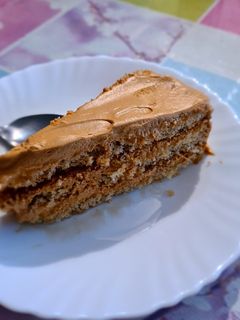 Una foto de Tarta de dulce de leche con nata