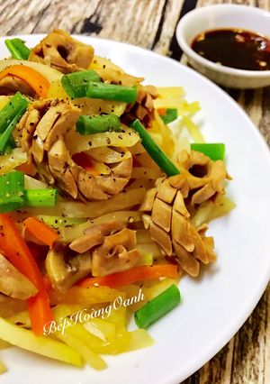 Hình của món Cật Heo Xào Su Hào.