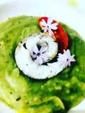 Crema di fave con filetto di orata cotto al vapore