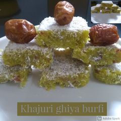 A picture of Khajuri ghiya burfi.