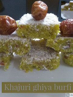 A picture of Khajuri ghiya burfi.