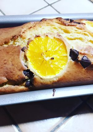 Une photo de Cake à l'orange et aux pépites de chocolat #healthy