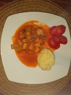 Una foto de Vegetales apagados en salsa