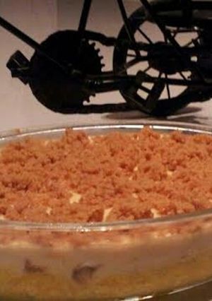 A picture of Mango cheese cake.
