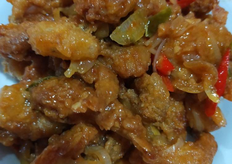 Proses memasak Udang goreng tepung saus asam manis Anti Gagal