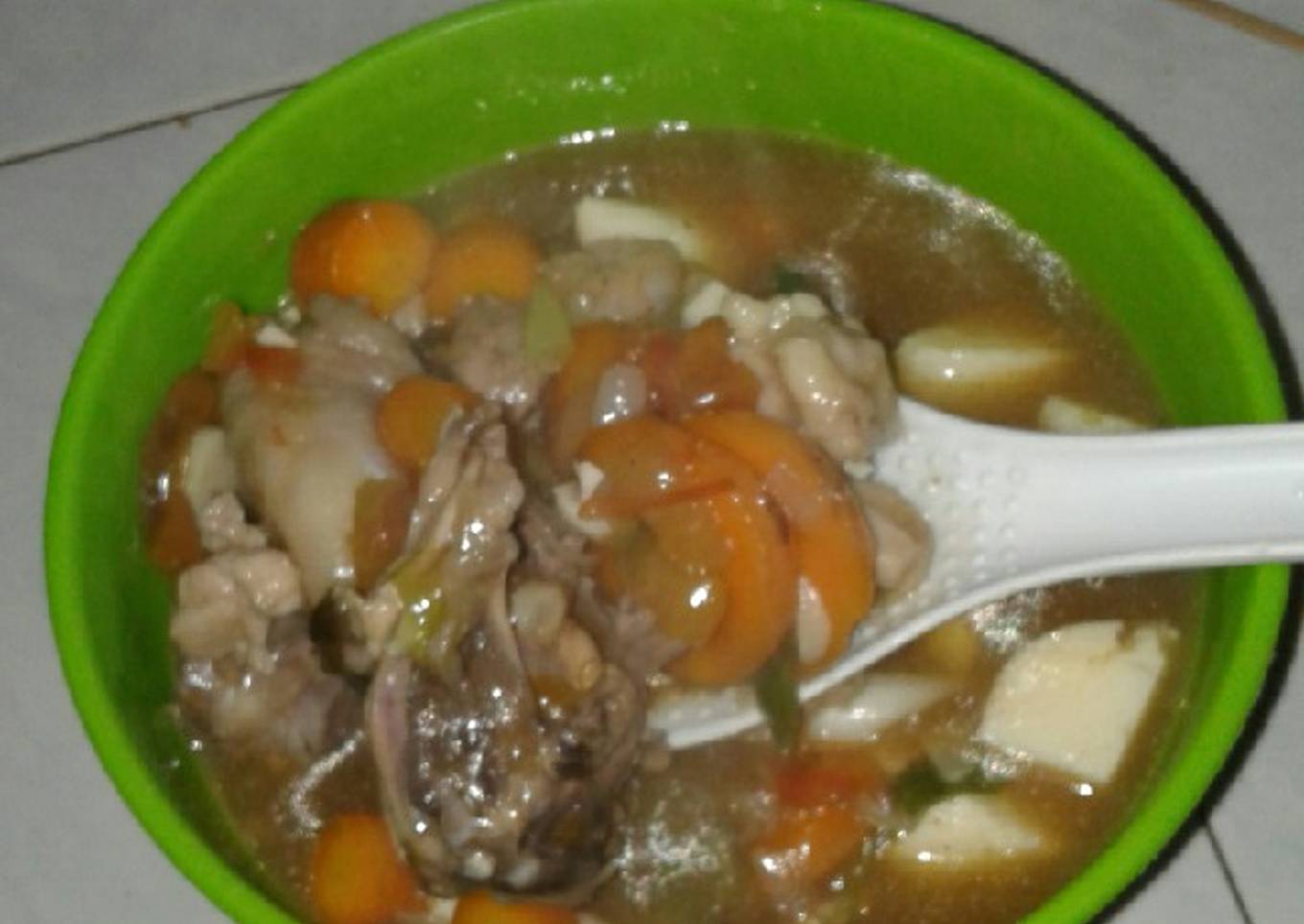 Sup ayam udang saos tiram