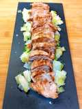Solomillo a la plancha con cebolleta