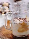 Banana peanut butter overnight oatmeal (อาหารเช้าคลีน)