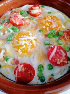 Una foto de Huevos al horno con queso