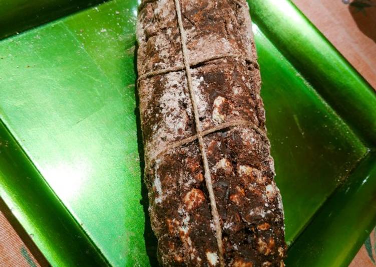 Salame dolce al cioccolato senza uova