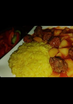 صورة لوصفة صينية كفتة + بطاطا مع الأرز