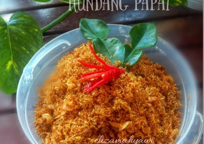 Resep: Nyiur Besanga wan hundang papai (serundeng udang rebon kering) Kekinian