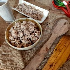 A picture of Thor Ghanto Bengali style Banana stem curry.