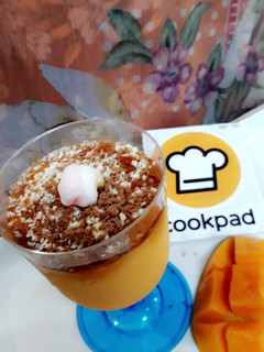 A picture of Mango shake with a twist.
