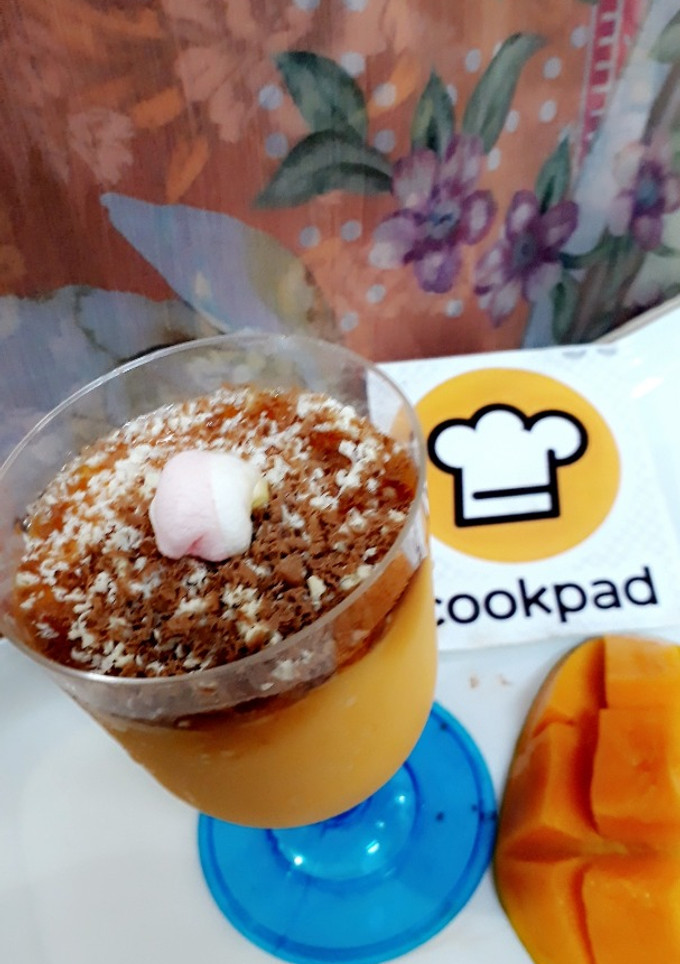 A picture of Mango shake with a twist.
