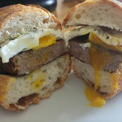 A picture of Breakfast Steak n' Eggs Sandwich.
