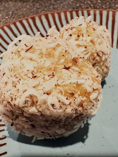 A picture of Satvic ladoo(vegan ladoo).