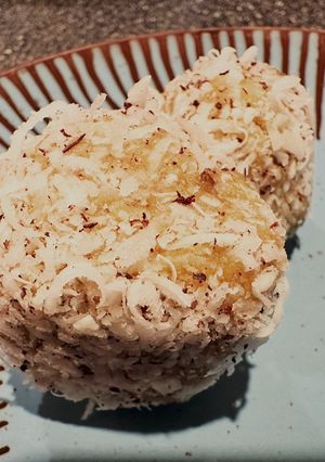 A picture of Satvic ladoo(vegan ladoo).