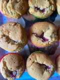 Muffin al cioccolato bianco e lamponi