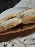 Chori pan callejero con salsa