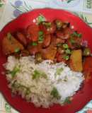 Salchichas con papas