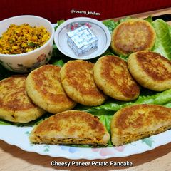 A picture of Cheesy Paneer Potato Pancake.