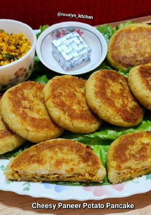 A picture of Cheesy Paneer Potato Pancake.