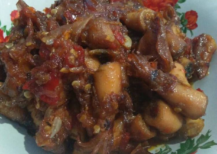 Bumbu memasak Cumi asin masak sambal Lezat