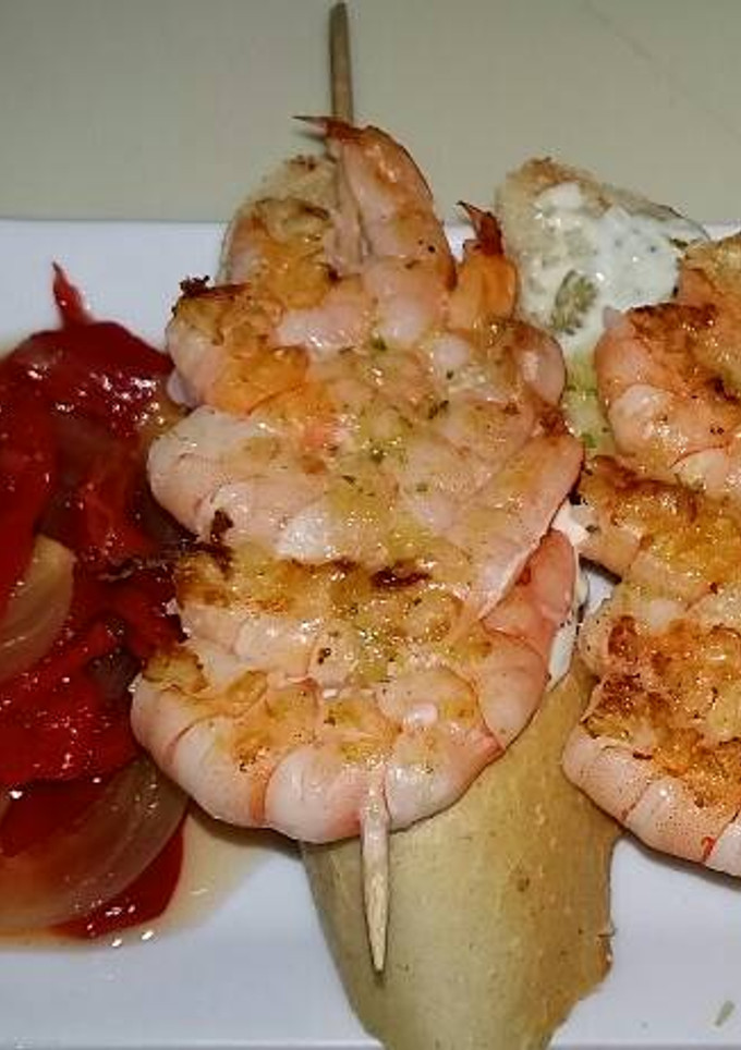 Una foto de Pinchos de langostinos