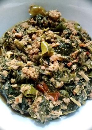 A picture of Palak Methi Qeema.