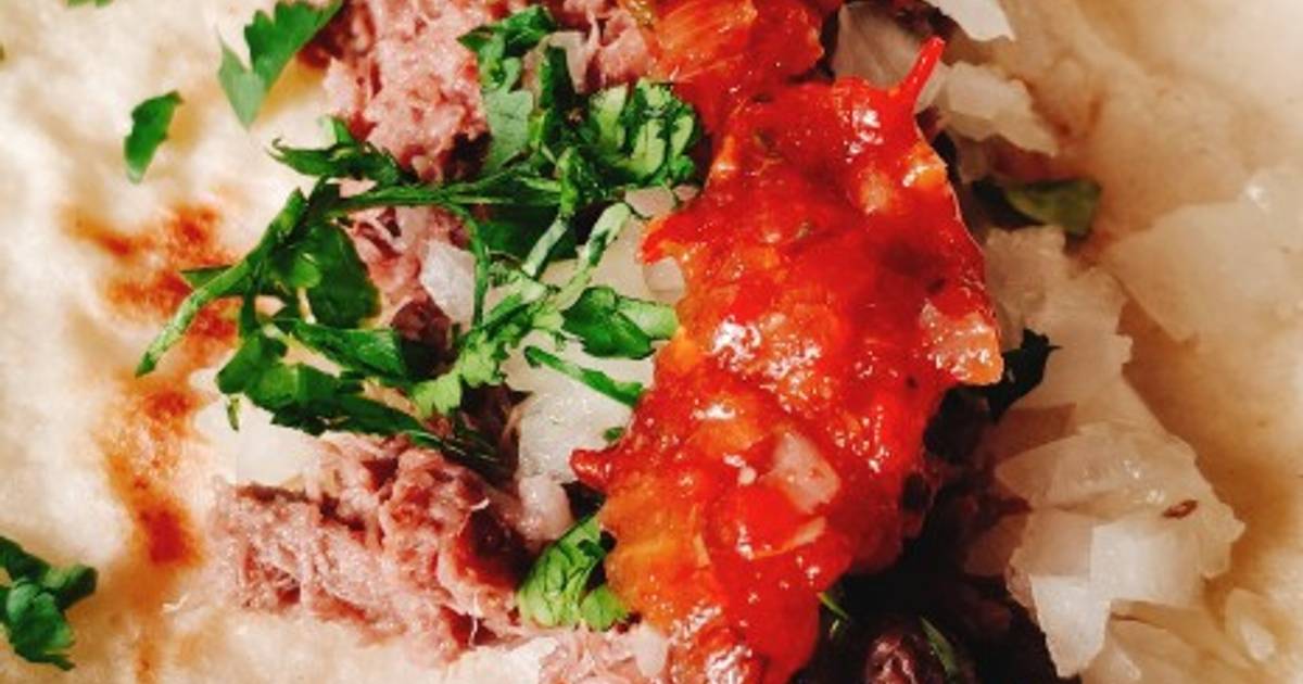 Tacos de lengua de ternera en Instant Pot! Receta de Endúlzate con Eu