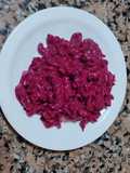 Fideos con salsa de Remolacha