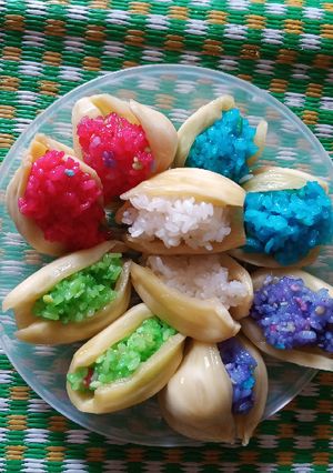 Hình của món Xôi mít ngũ sắc.