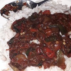 A picture of Rice nd beans.