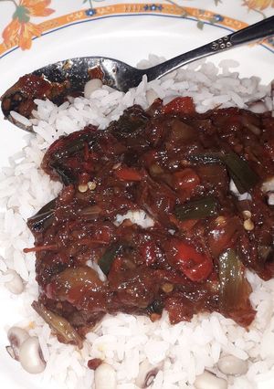 A picture of Rice nd beans.