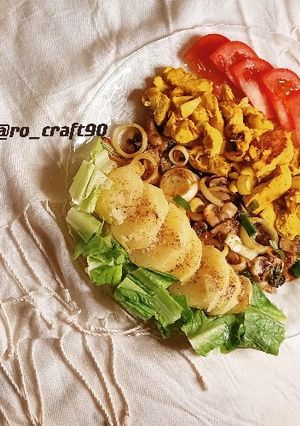 صورة لوصفة فراخ الكاري والمشروم والكرات 😋🍗🍄