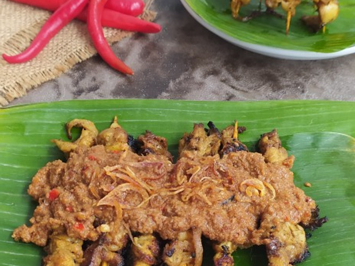 Resep: Sate Jamur Tiram Bumbu Kacang Irit Anti Gagal